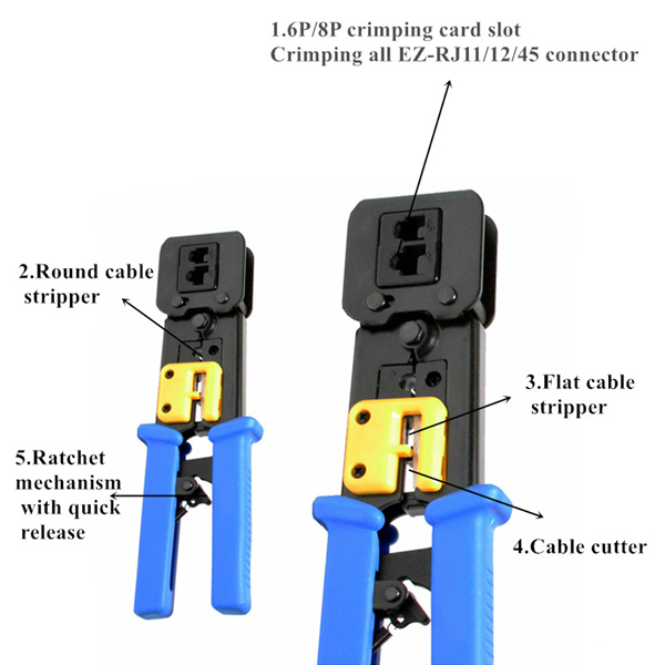 Kìm mạng xuyên thấu cao cấp bấm cat5/cat6